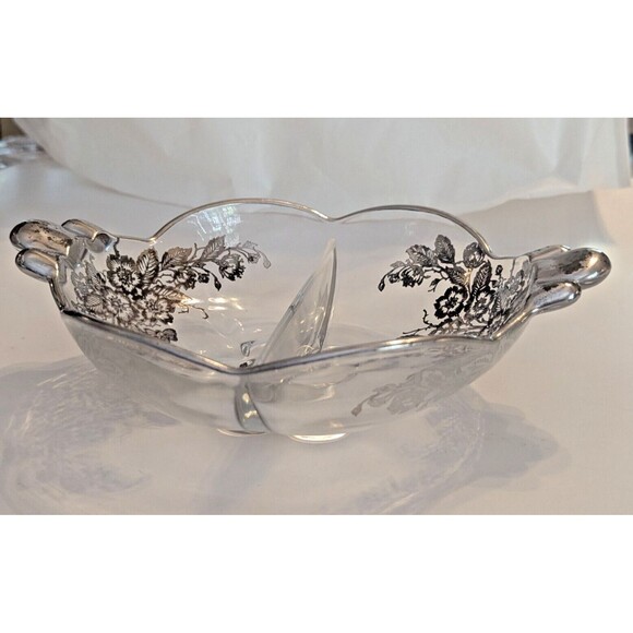 Duncan & Miller Canterbury Relish Blossom Time Silver Overlay Silver City 2-part - Picture 7 of 12